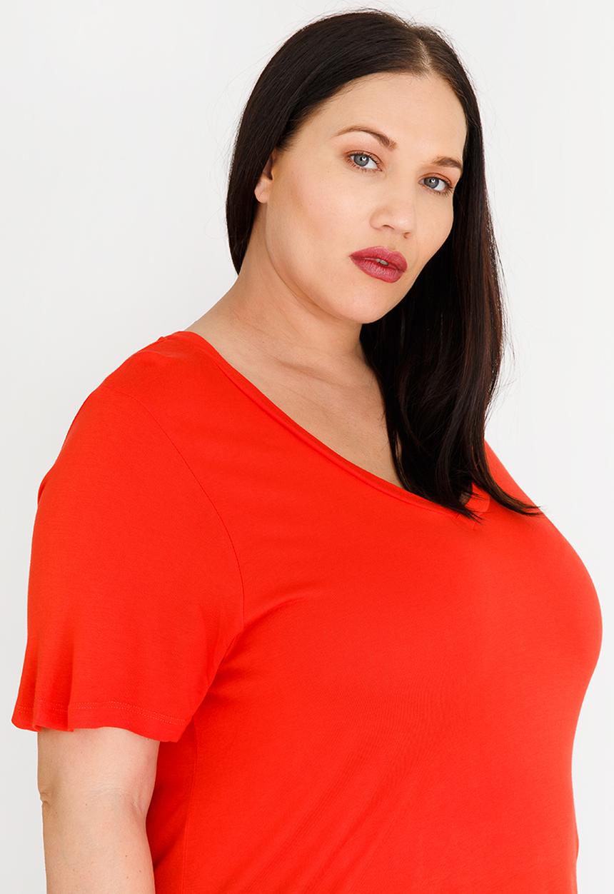 Brave Soul - Tory V-neck Tee Red