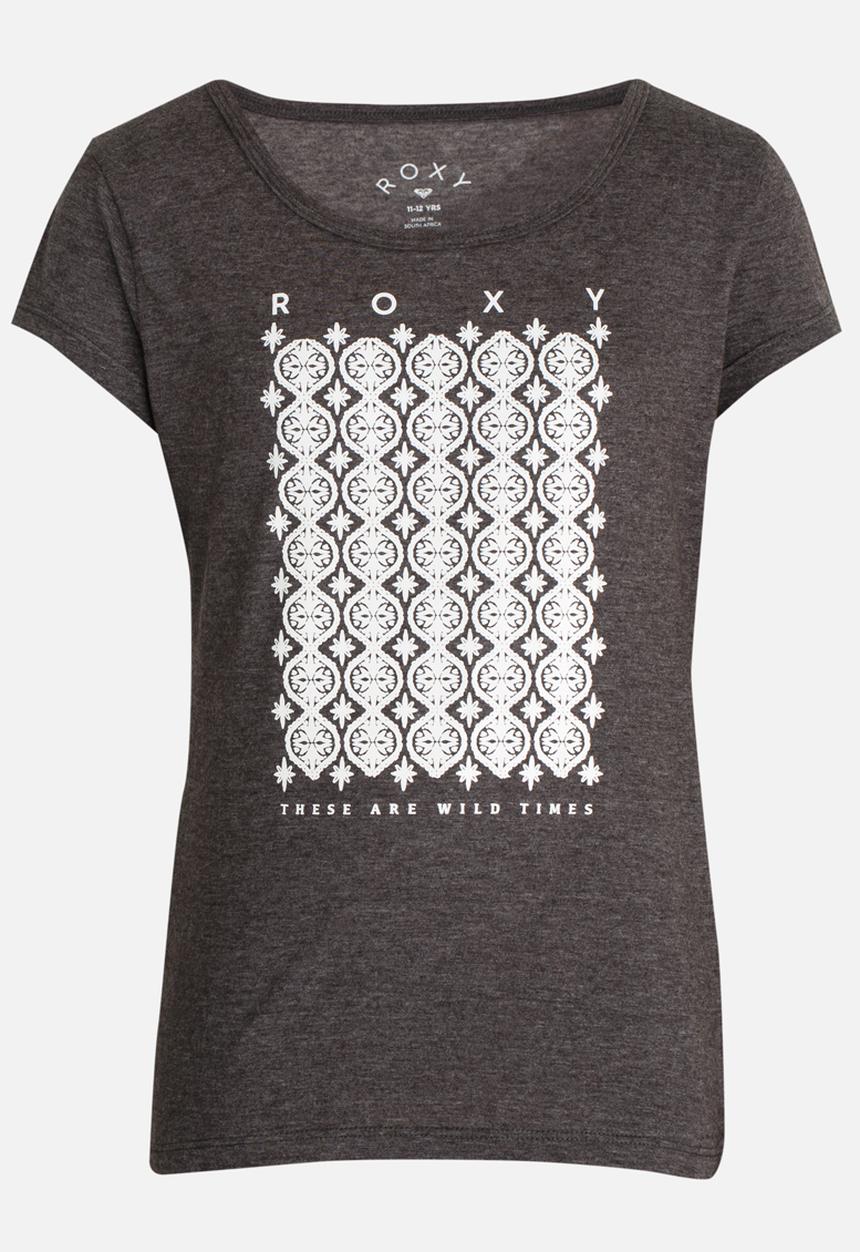 Roxy - Abstract Land Scoop Tee Charcoal