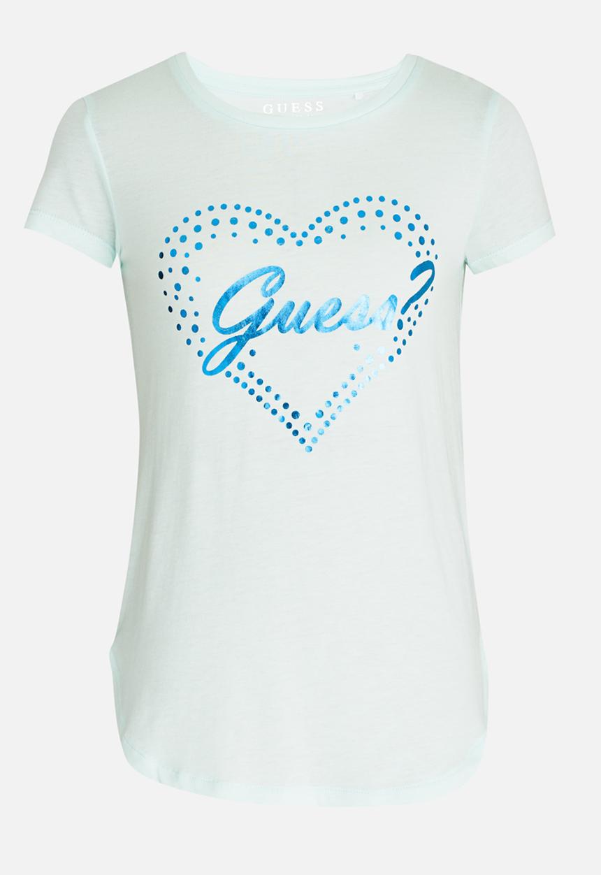 GUESS - Dotted Heart Tee Aqua