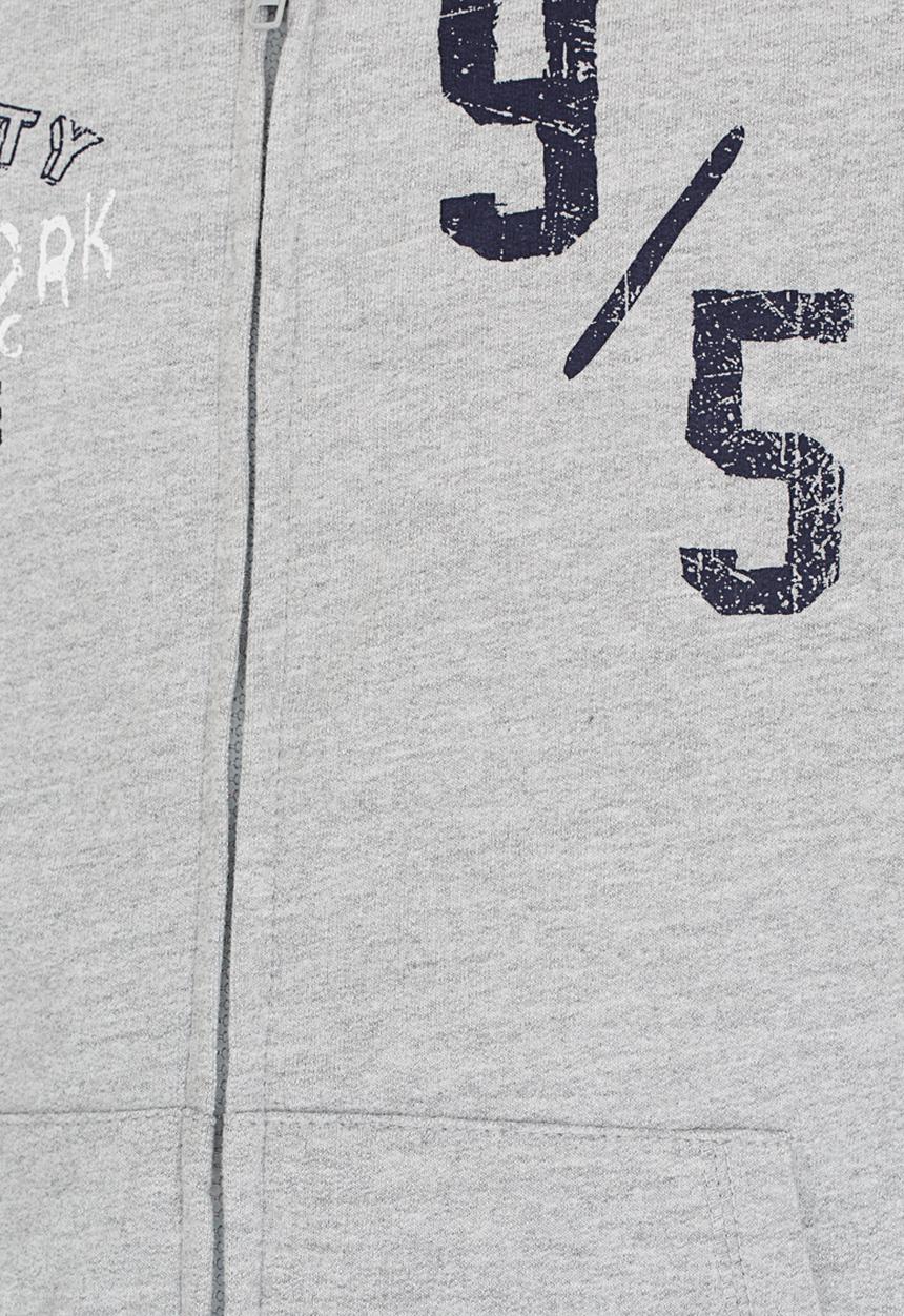 MINOTI - Basic Fleece Zip Thru Hoodie Mid Grey