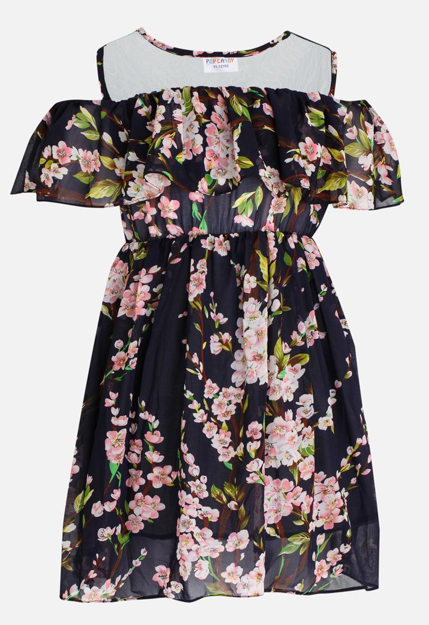 Pop Candy - Floral printed flounce dress - multi-colour
