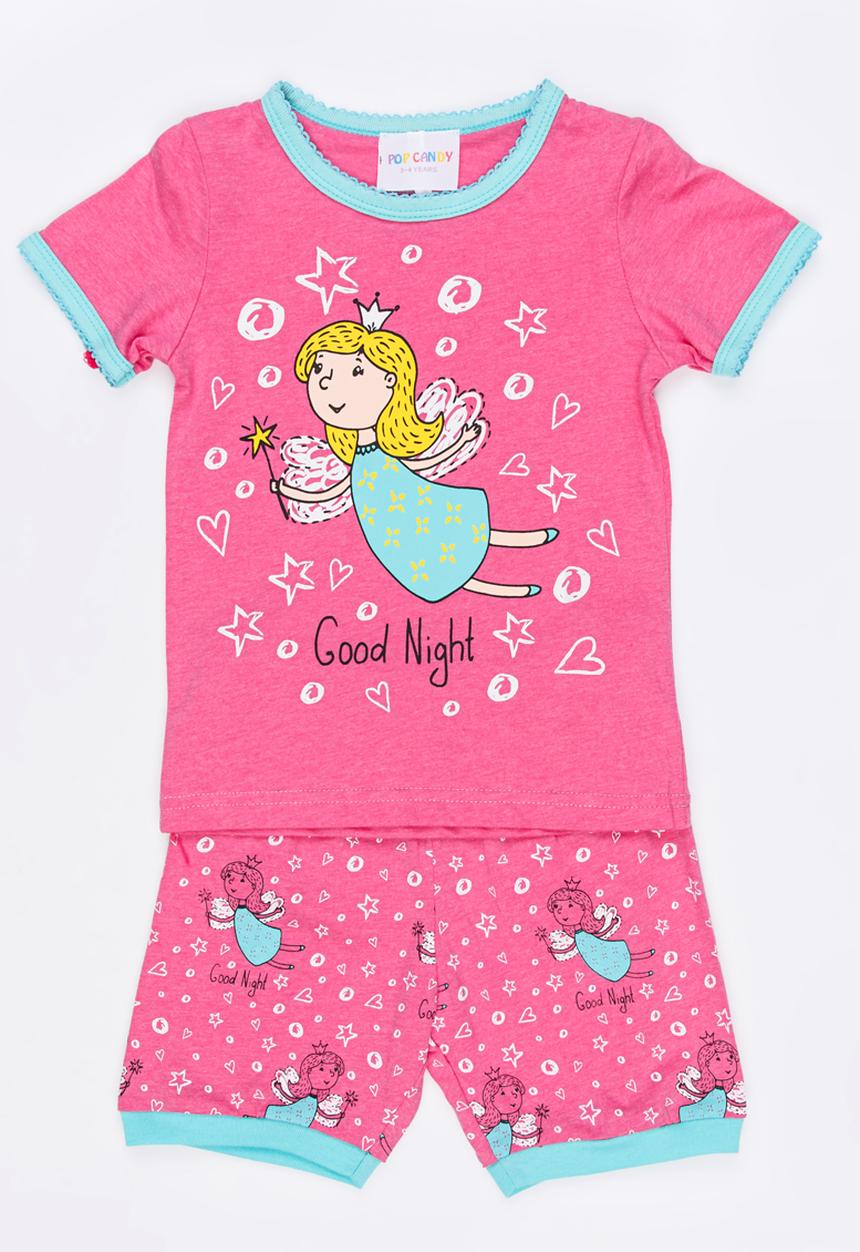 Pop Candy - Short Sleeve Printed Fairy Pj Set - pink