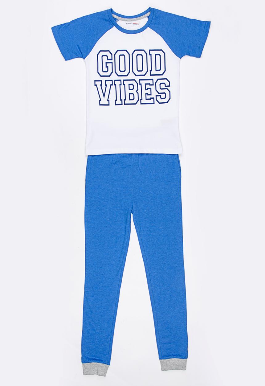 MINOTI - Nap Printed PJ Set Blue and White
