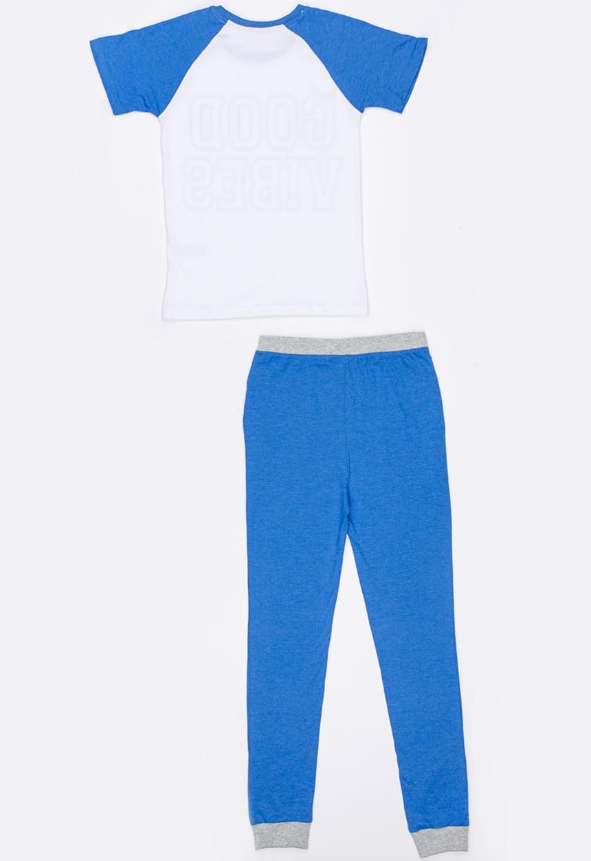 MINOTI - Nap Printed PJ Set Blue and White