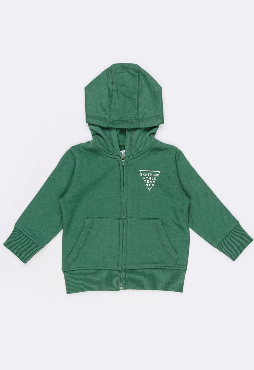 MINOTI - Basic Fleece Zip Thru Hoodie Khaki Green