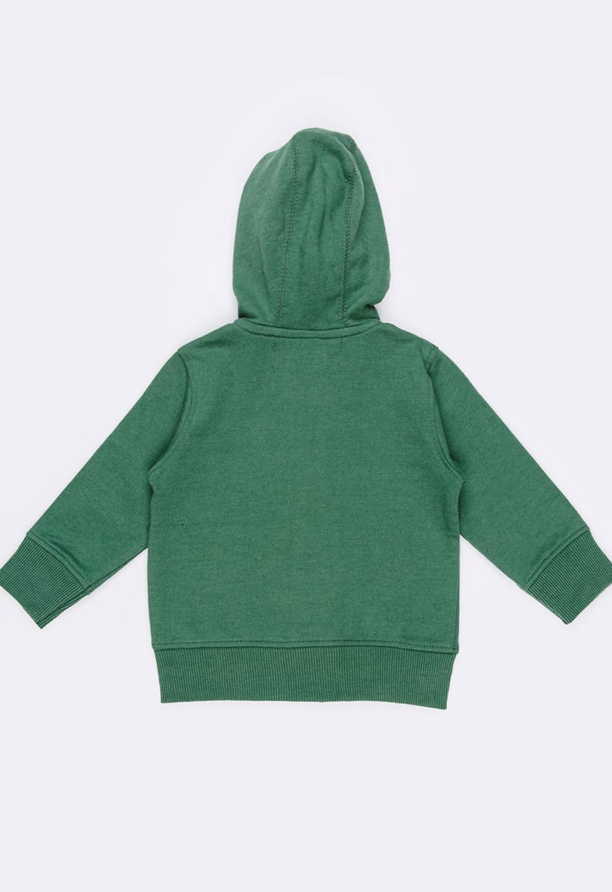MINOTI - Basic Fleece Zip Thru Hoodie Khaki Green
