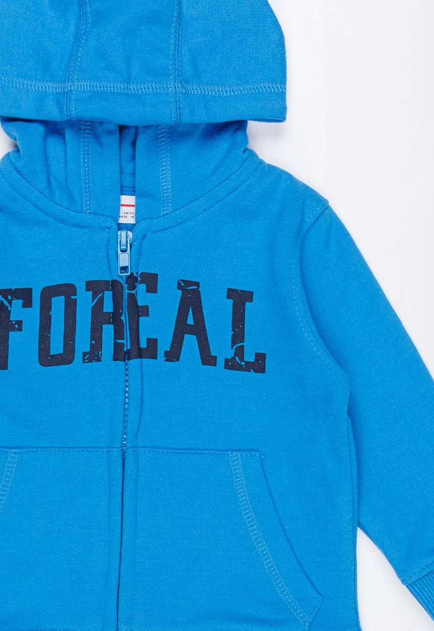 MINOTI - Basic Fleece Zip Thru Hoodie Turquoise