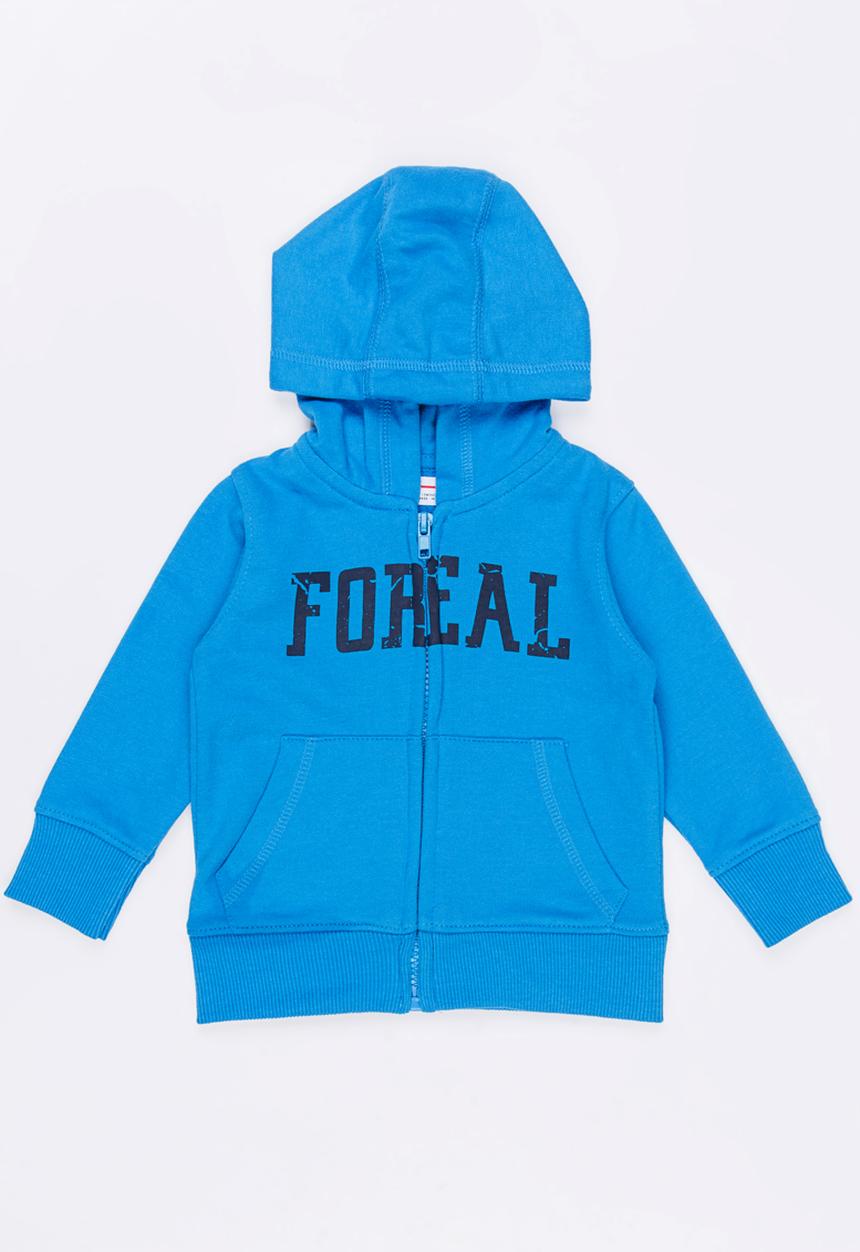 MINOTI - Basic Fleece Zip Thru Hoodie Turquoise