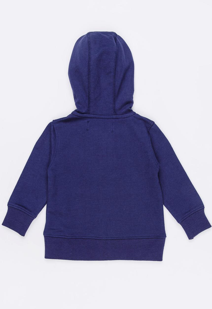 MINOTI - Basic Fleece Zip Thru Hoodie Navy