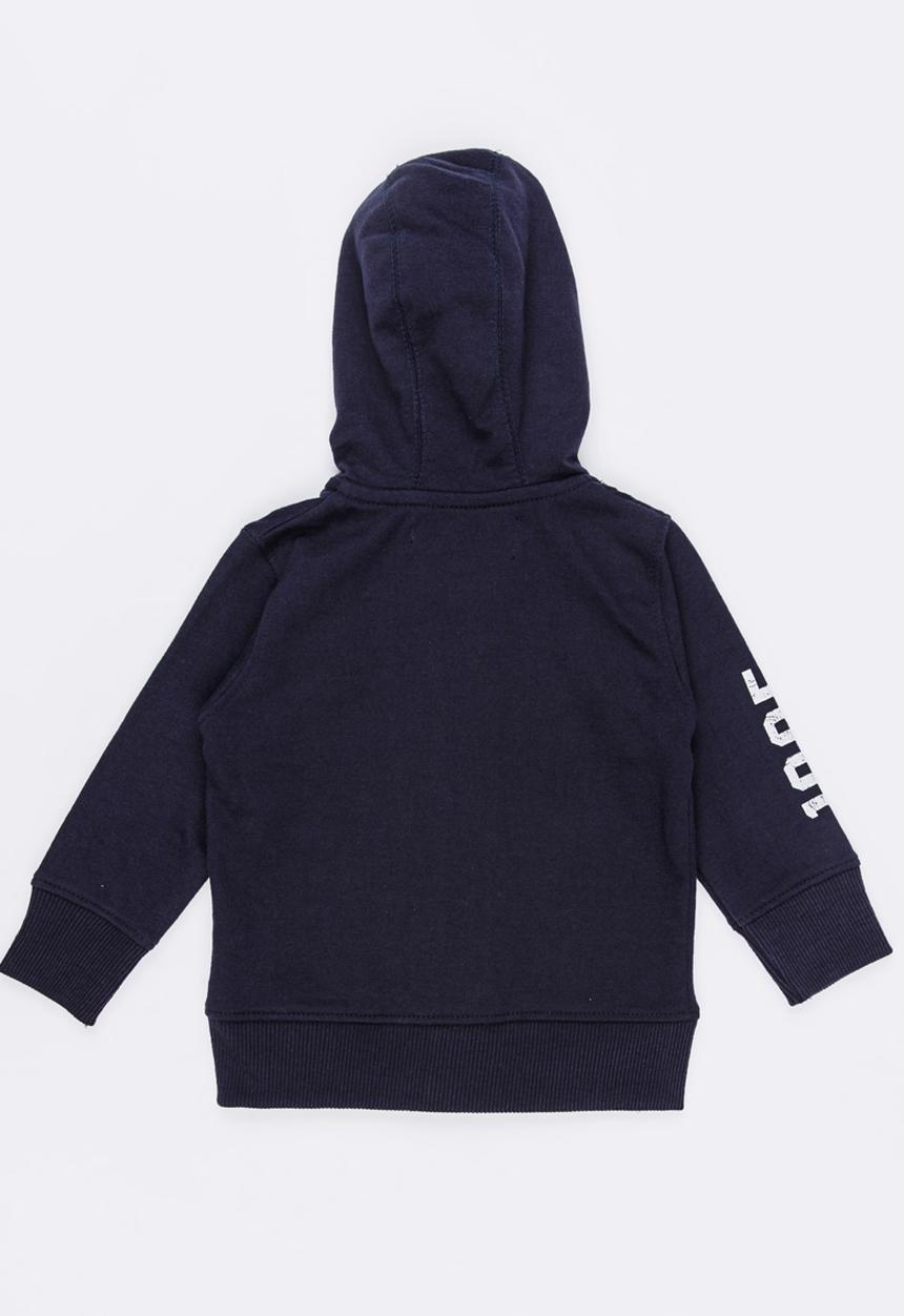 MINOTI - Basic Fleece Zip Thru Hoodie Navy