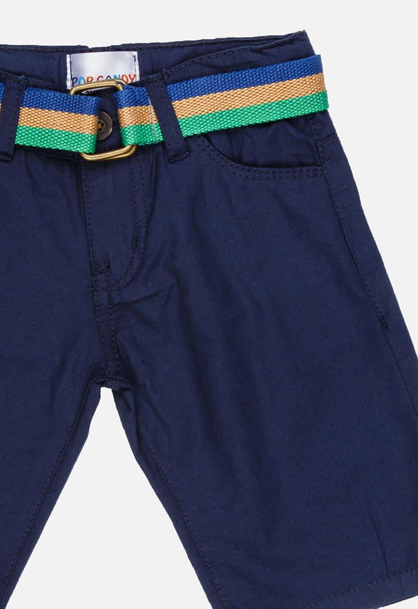 Pop Candy - Shorts with stipe belt - navy 