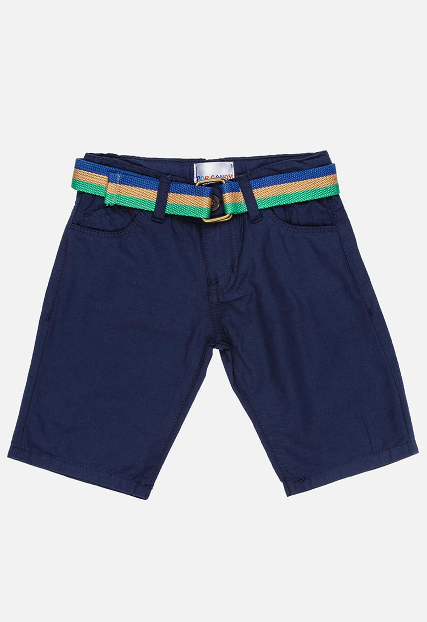 Pop Candy - Shorts with stipe belt - navy 