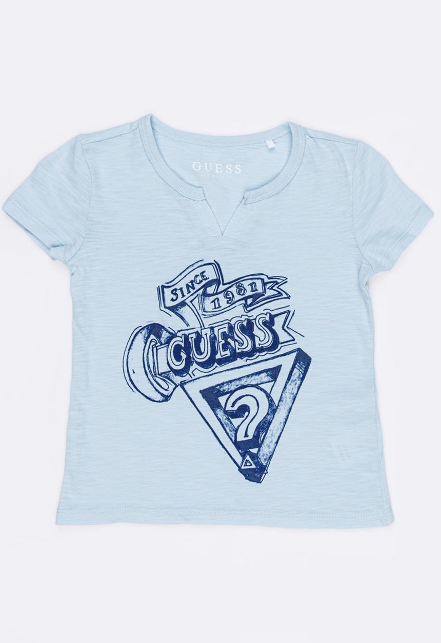 GUESS - Guess Henley Tee Pale Blue