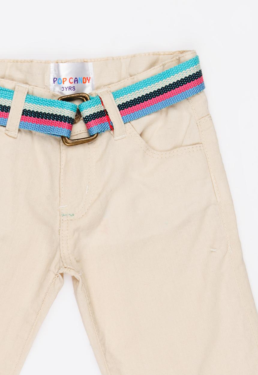 Pop Candy - Shorts with stipe belt - beige