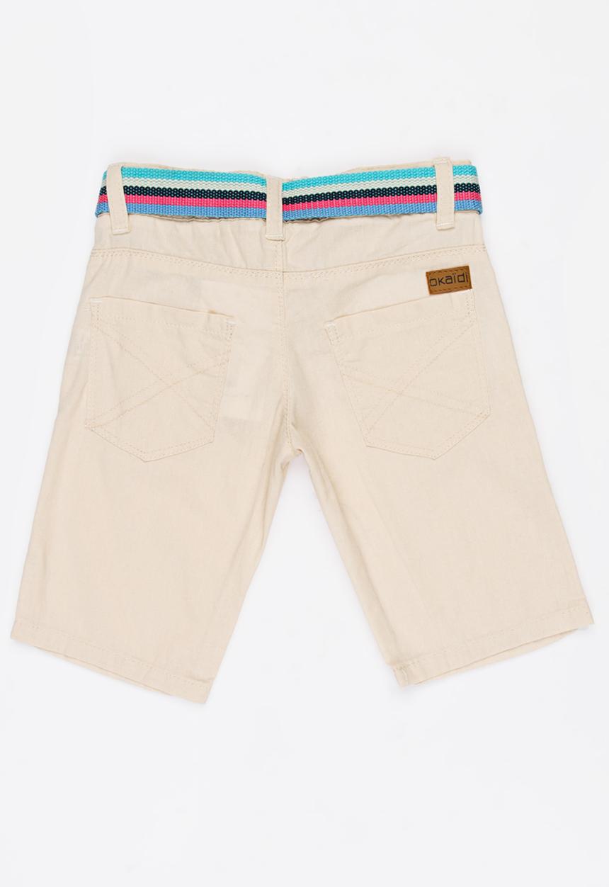 Pop Candy - Shorts with stipe belt - beige