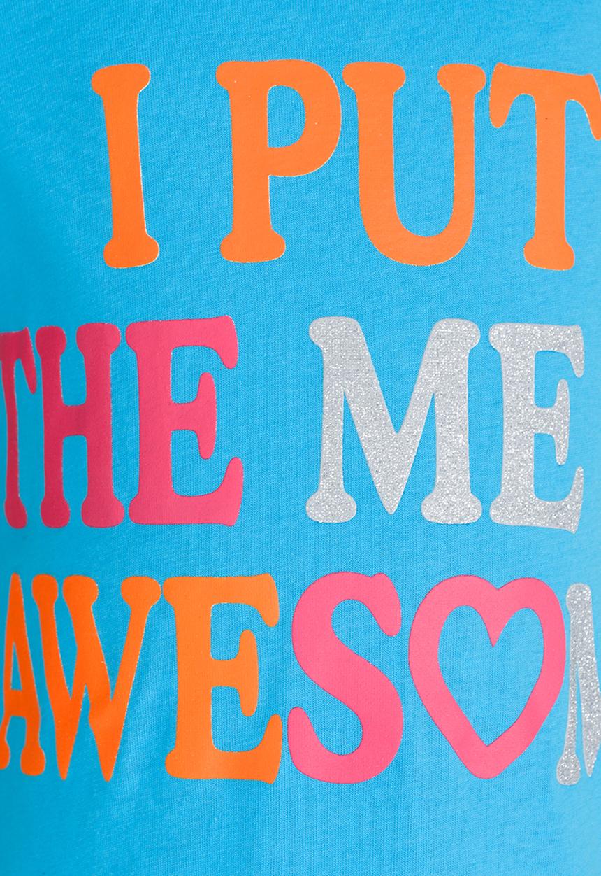 Pop Candy - Printed Pj  Tee Mid Blue