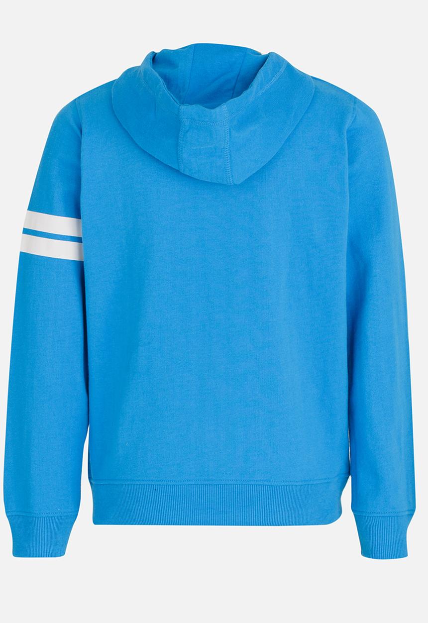 MINOTI - Basic Fleece Zip Thru Hoodie Blue