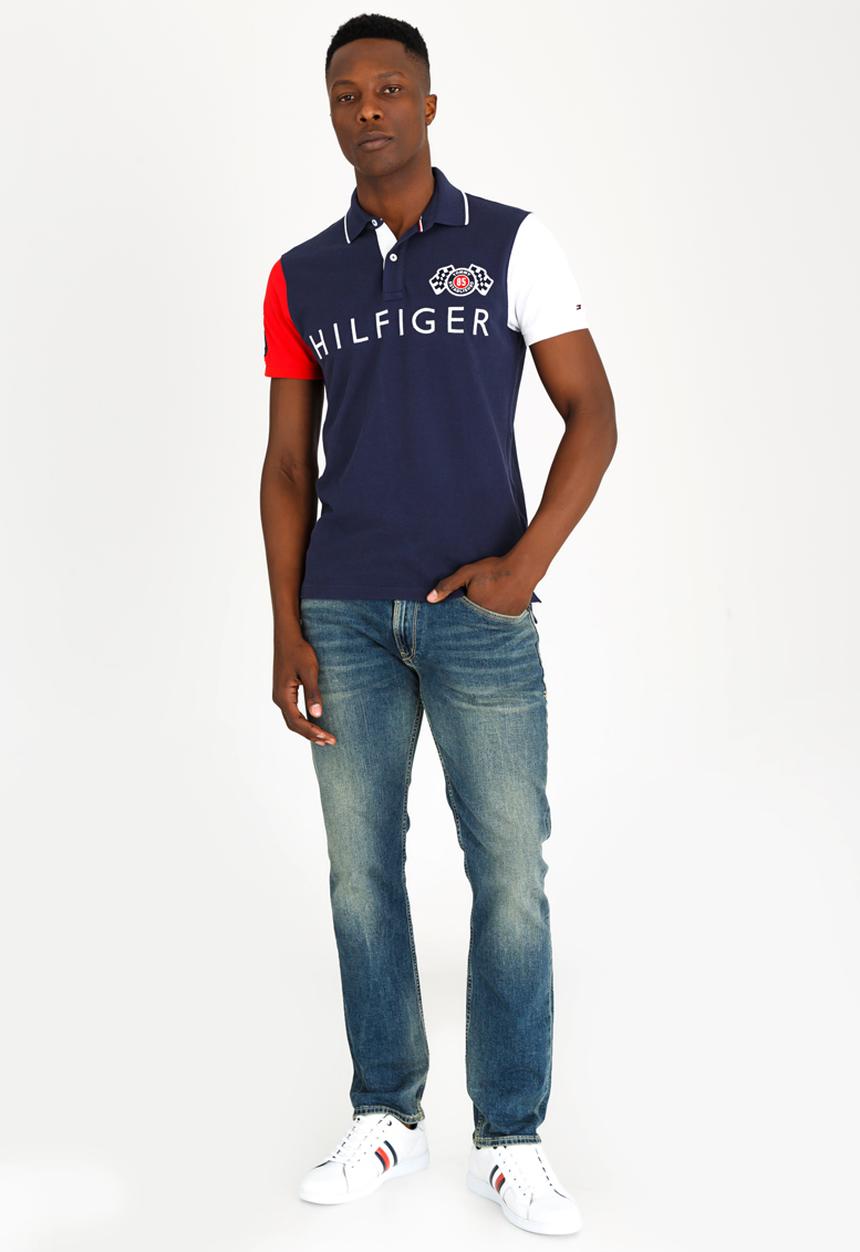 Tommy Hilfiger - Colourblock Slim Polo Golfer Blue