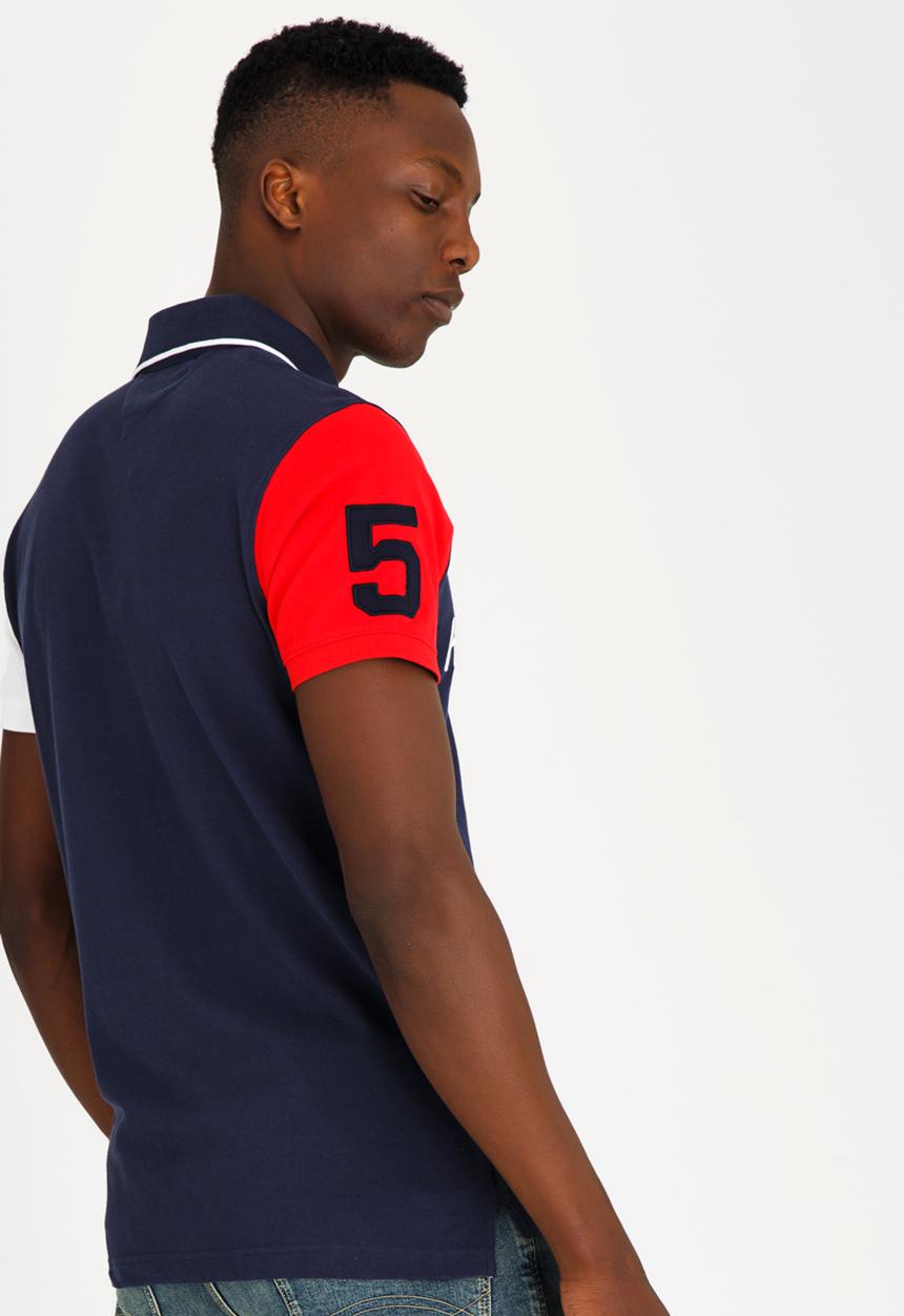Tommy Hilfiger - Colourblock Slim Polo Golfer Blue