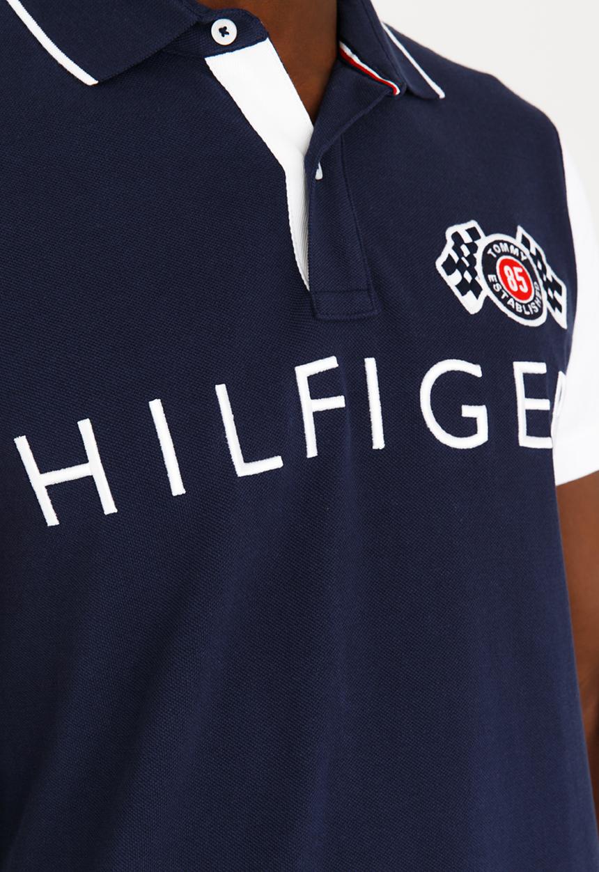 Tommy Hilfiger - Colourblock Slim Polo Golfer Blue