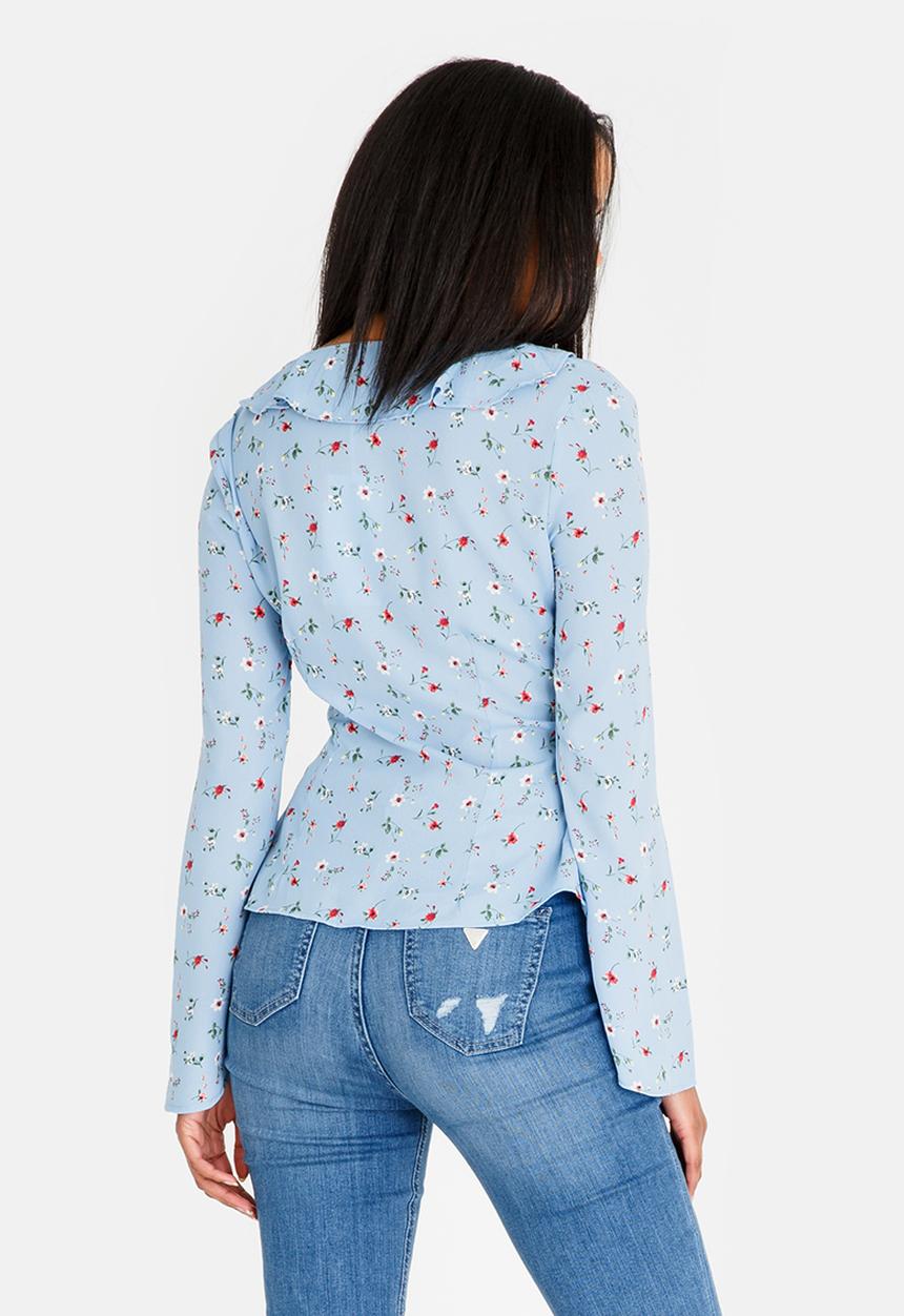 SISSY BOY - Can't Cope Ruffled Crop Top Mid Blue