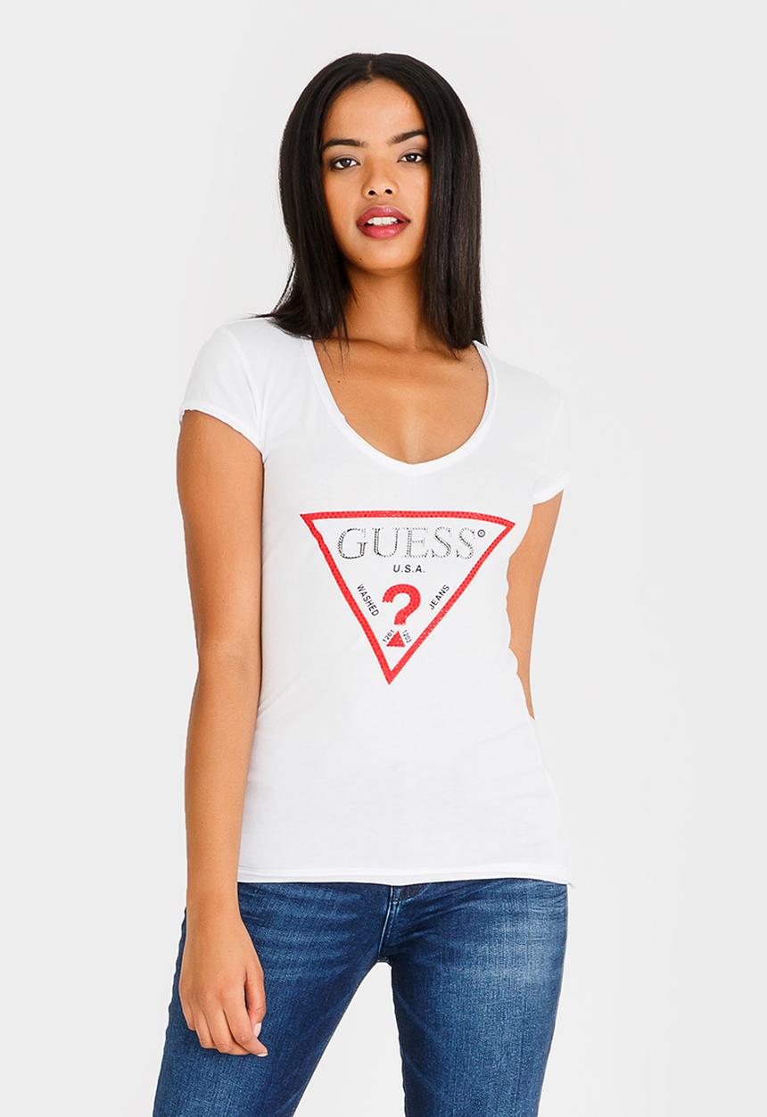 GUESS - Guess Bling Logo Tee White