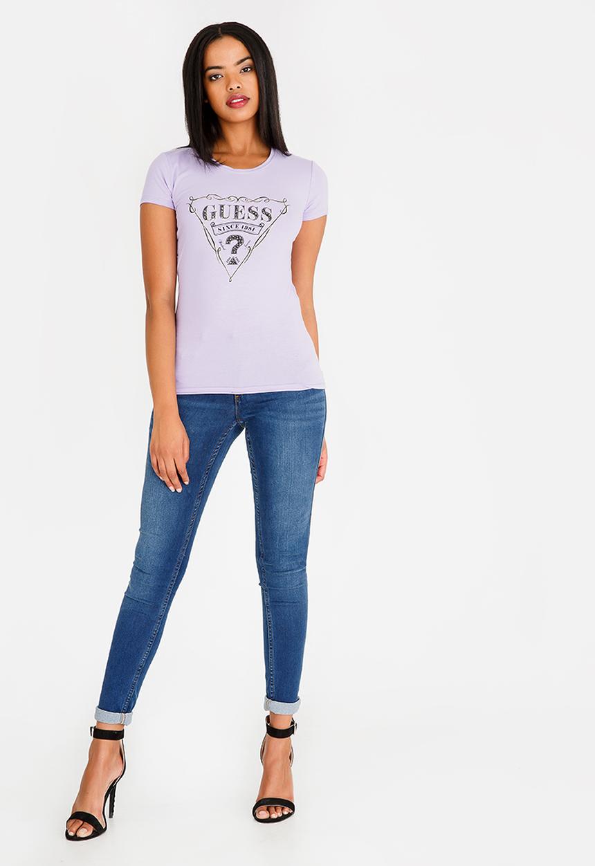 GUESS - Guess Western Logo Tee Mid Purple