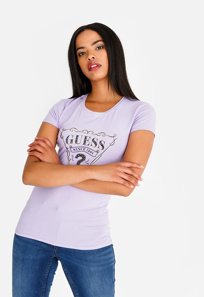 GUESS - Guess Western Logo Tee Mid Purple