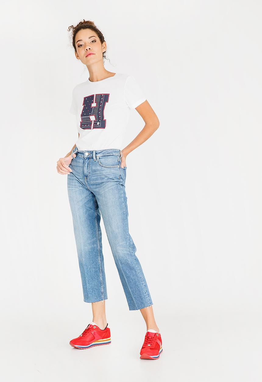 Tommy Hilfiger - Straight Leg Cropped Jeans Mid Blue