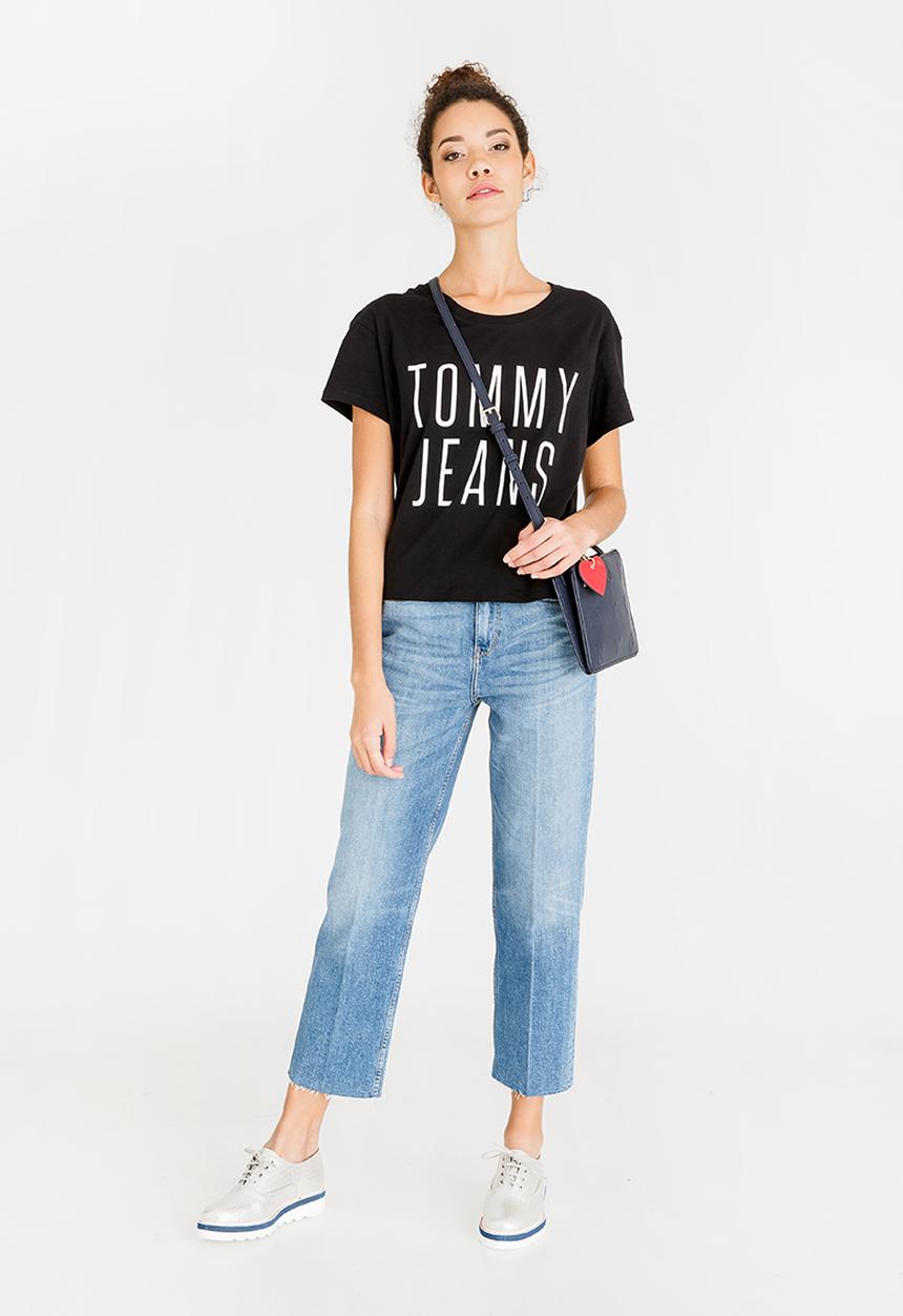 Tommy Hilfiger - Cropped Logo Tee Black