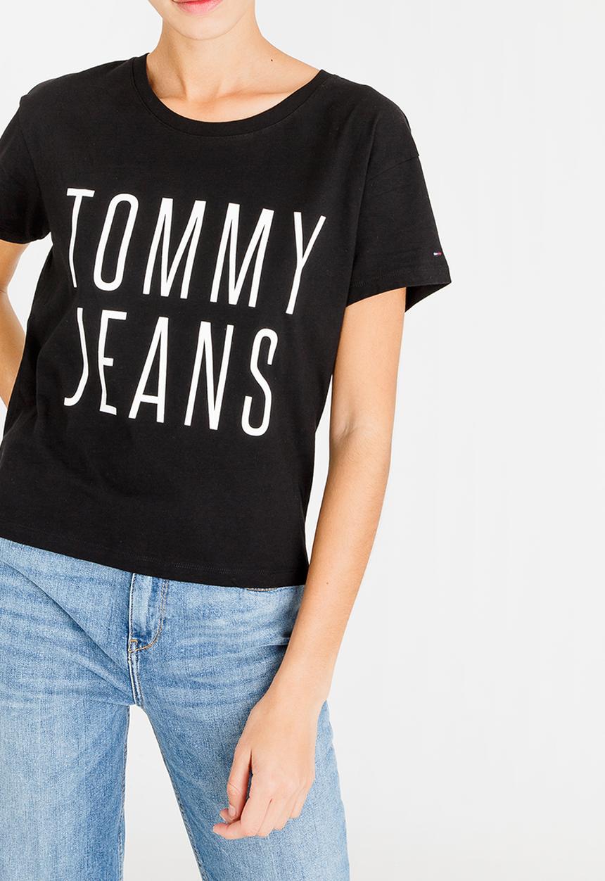 Tommy Hilfiger - Cropped Logo Tee Black
