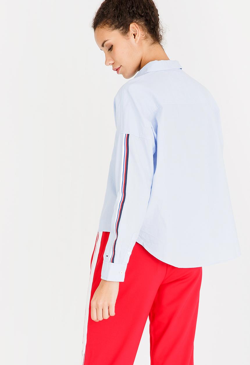Tommy Hilfiger - Oversized Tape Detail Shirt Pale Blue