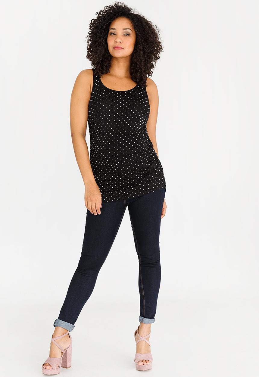 Cherry Melon - Polkadot Tank Top Black and White