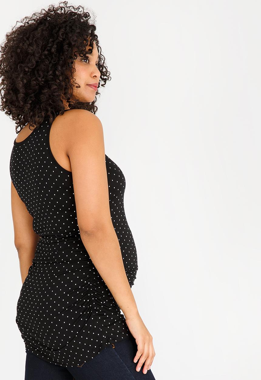Cherry Melon - Polkadot Tank Top Black and White
