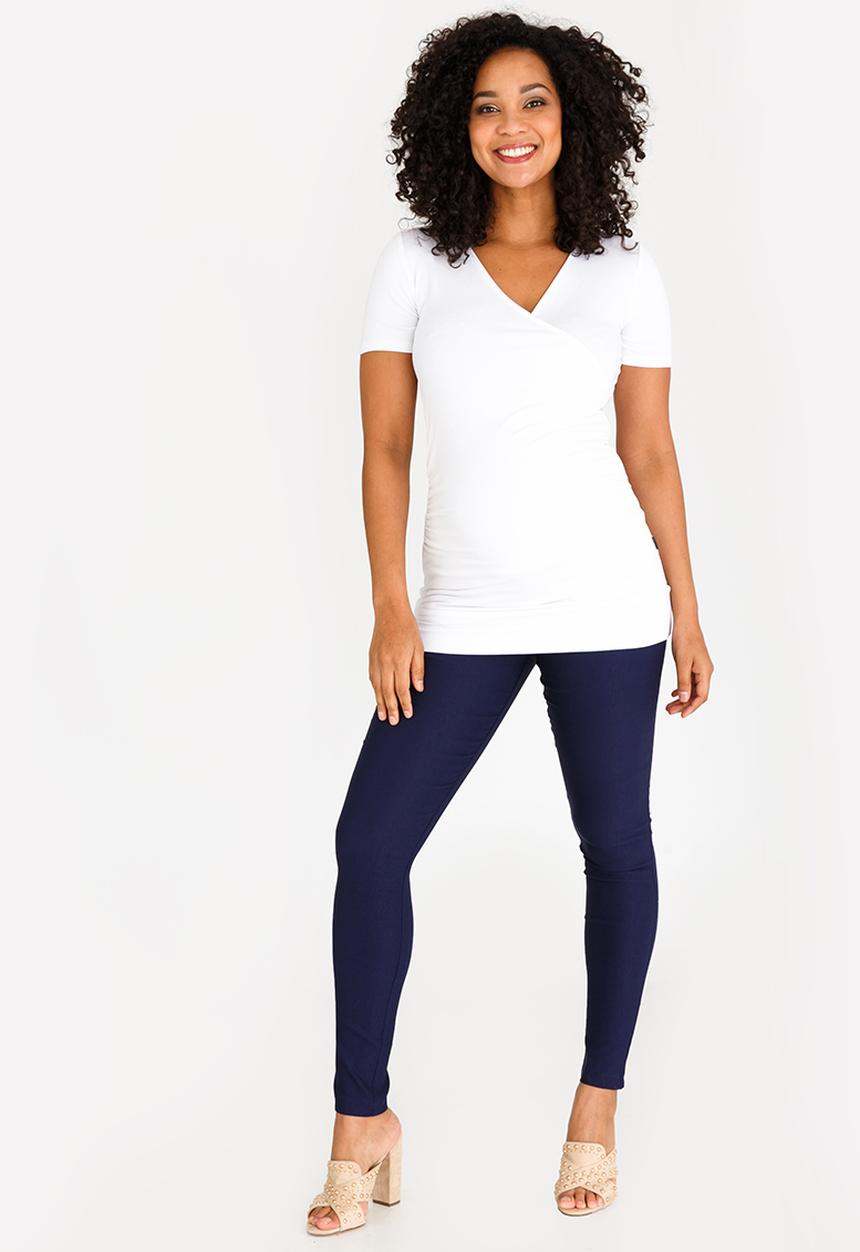 Cherry Melon - Basic Wrap Front Tee White