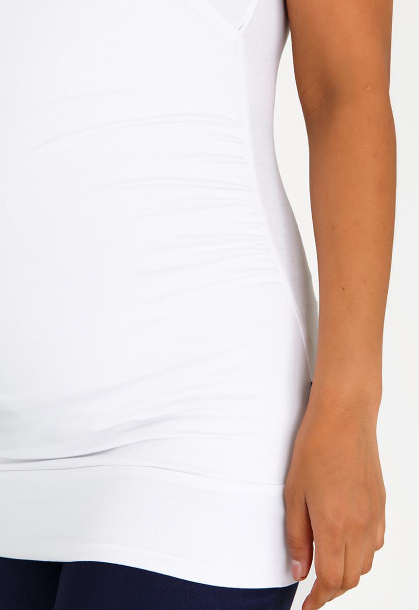 Cherry Melon - Basic Wrap Front Tee White