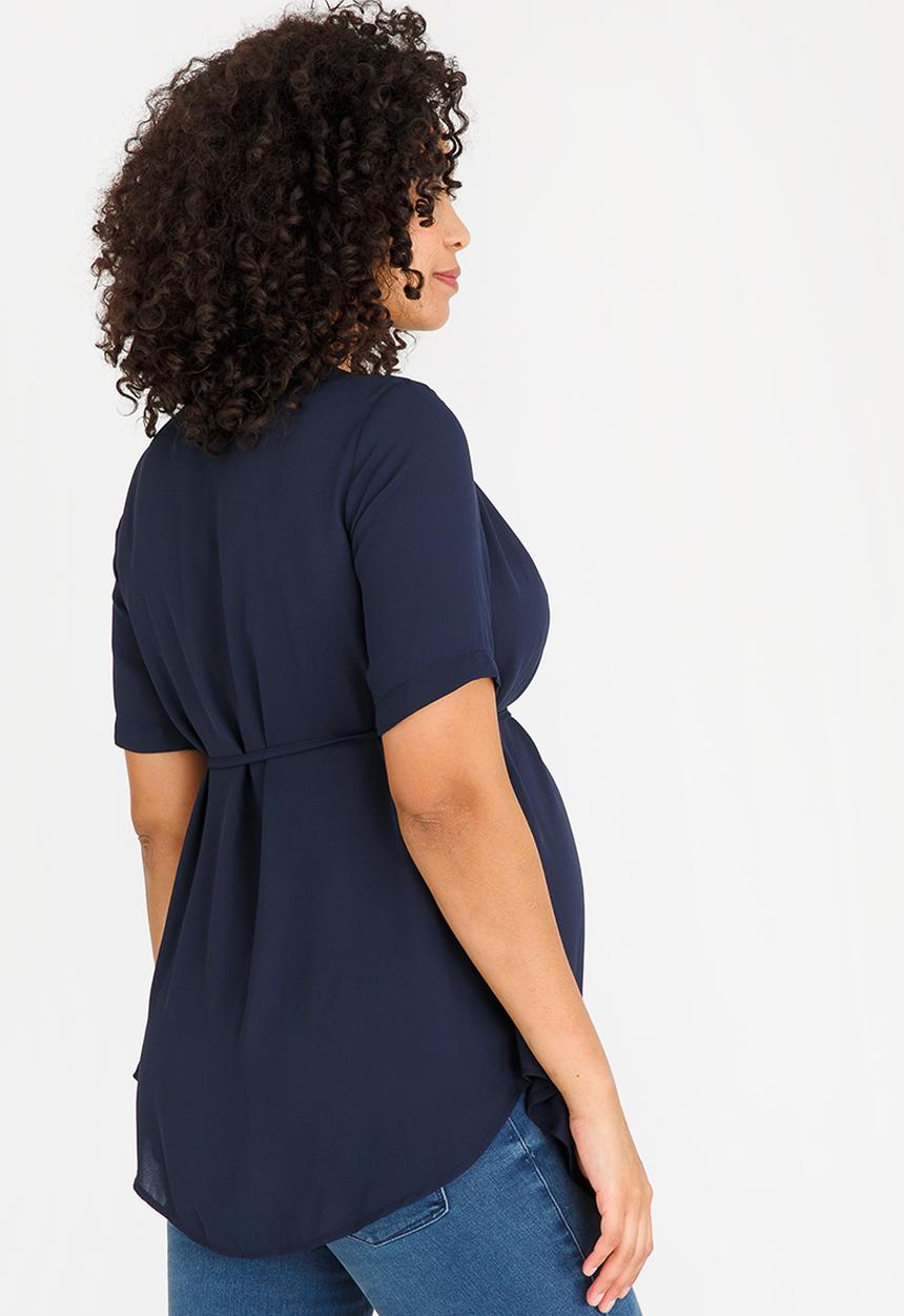 Cherry Melon - Keyhole Blouse Navy
