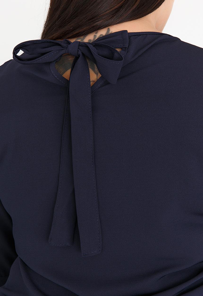 edit Plus - Loose Fit Bell Sleeve Blouse Navy
