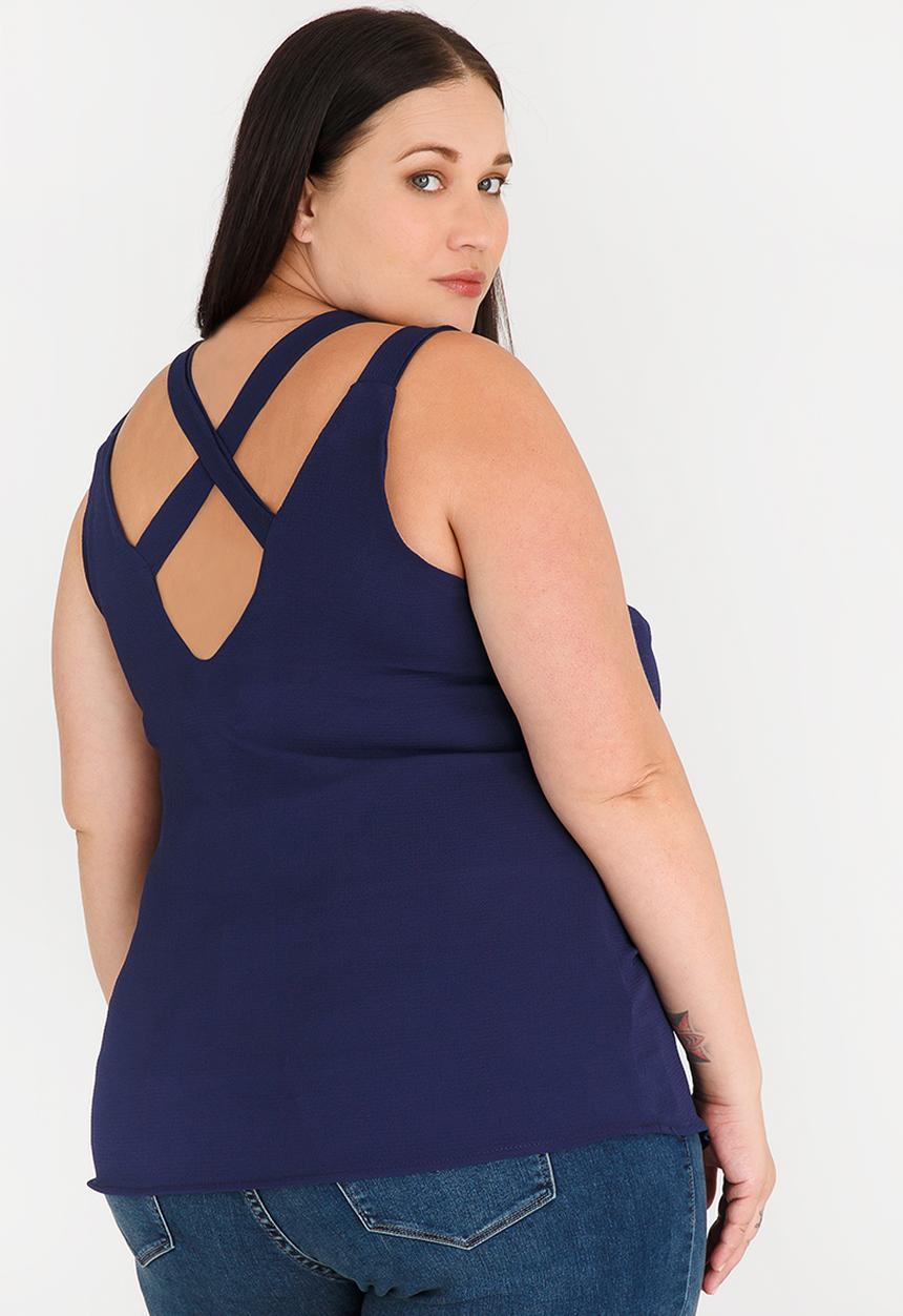 edit Plus - Strappy Back Cami Navy