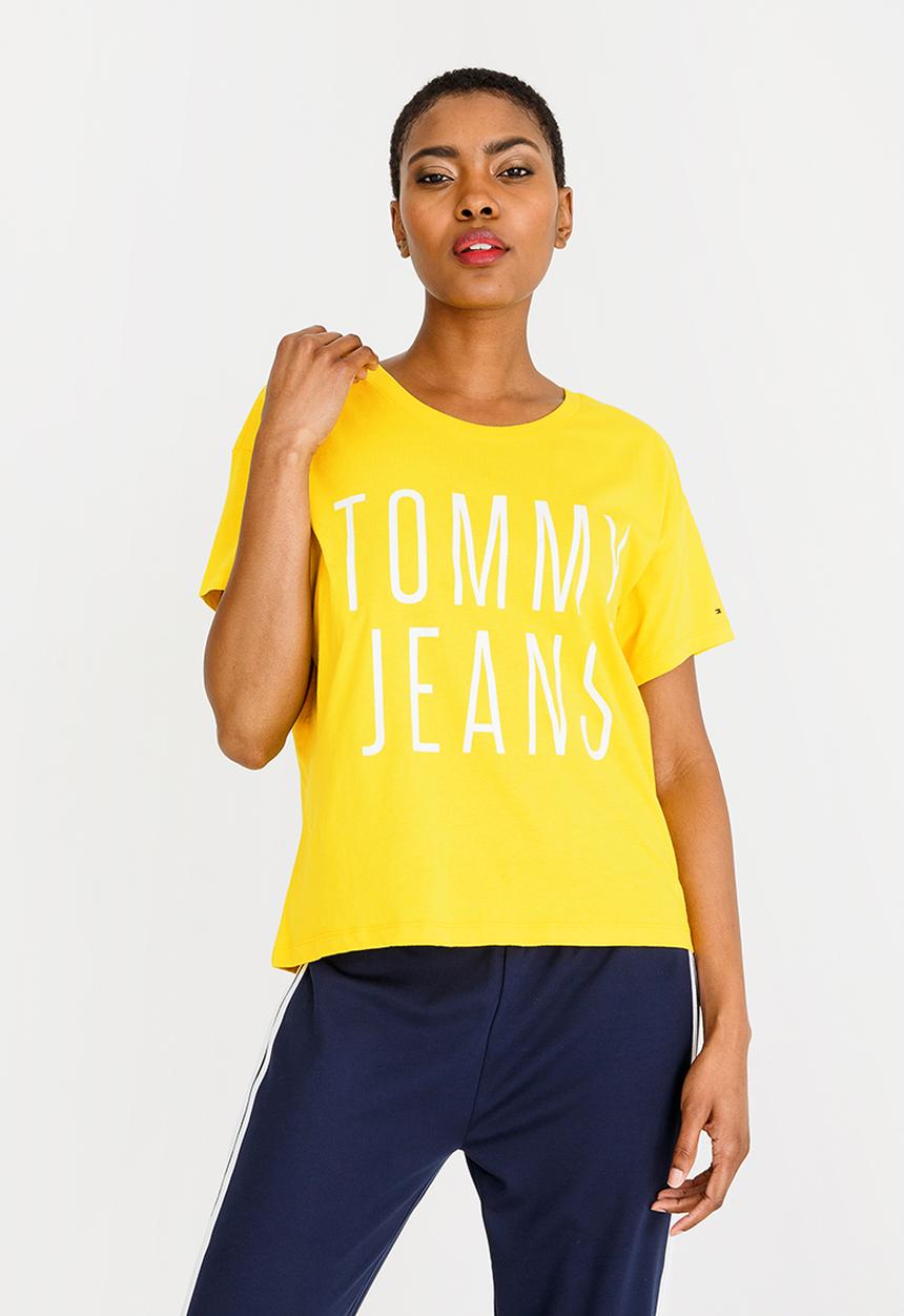 Tommy Hilfiger - Cropped Logo Tee Yellow