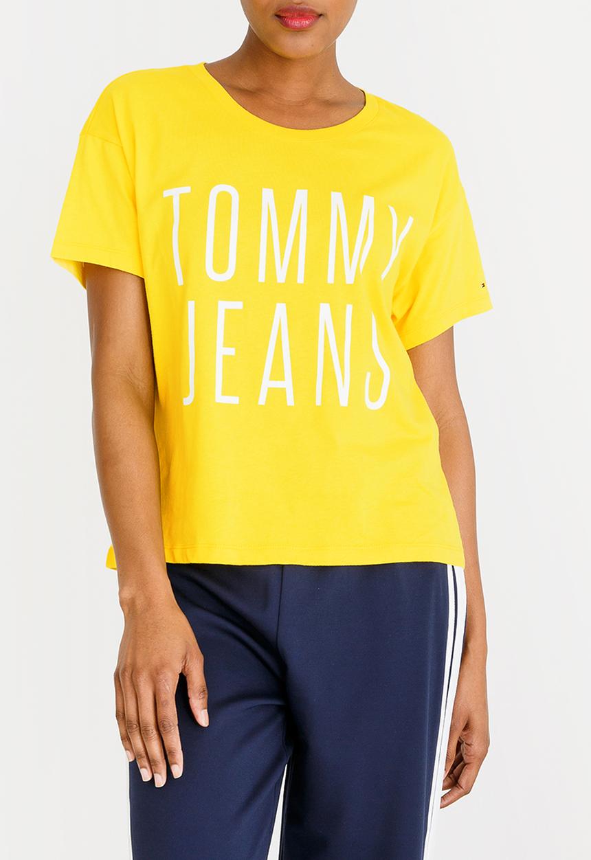 Tommy Hilfiger - Cropped Logo Tee Yellow