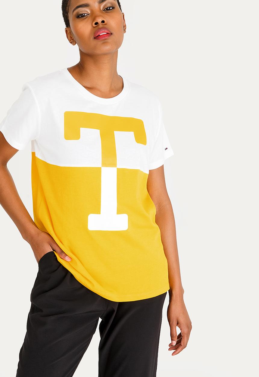 Tommy Hilfiger - Short Sleeve Tee Yellow and White