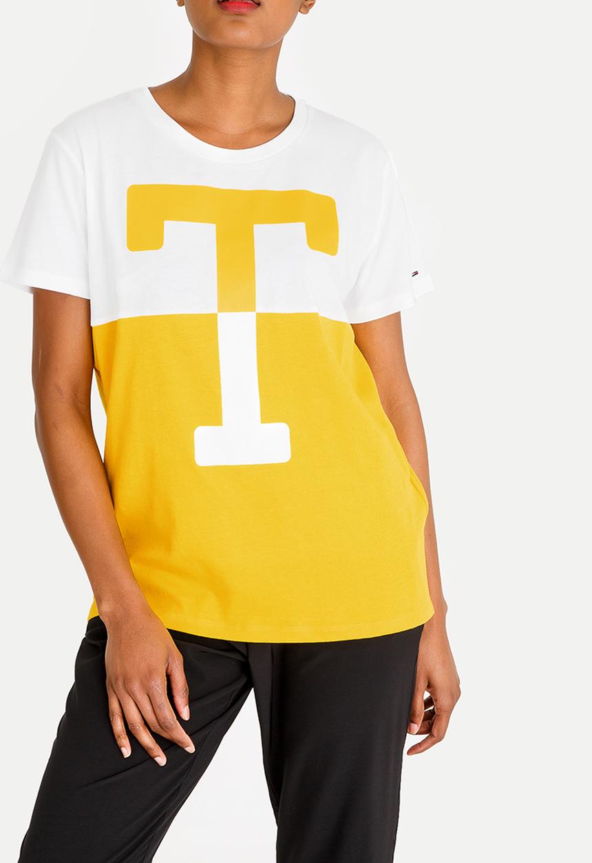 Tommy Hilfiger - Short Sleeve Tee Yellow and White