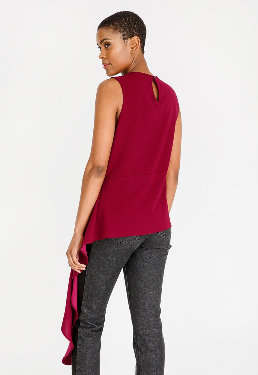 STYLE REPUBLIC - Asymmetrical Blouse Burgundy