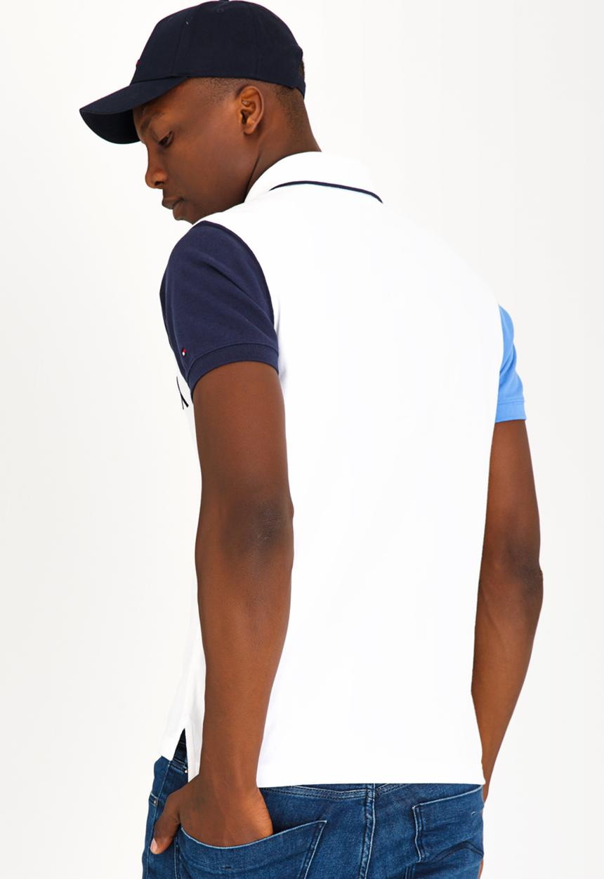 Tommy Hilfiger - Colour Block Badge Slim Polo White