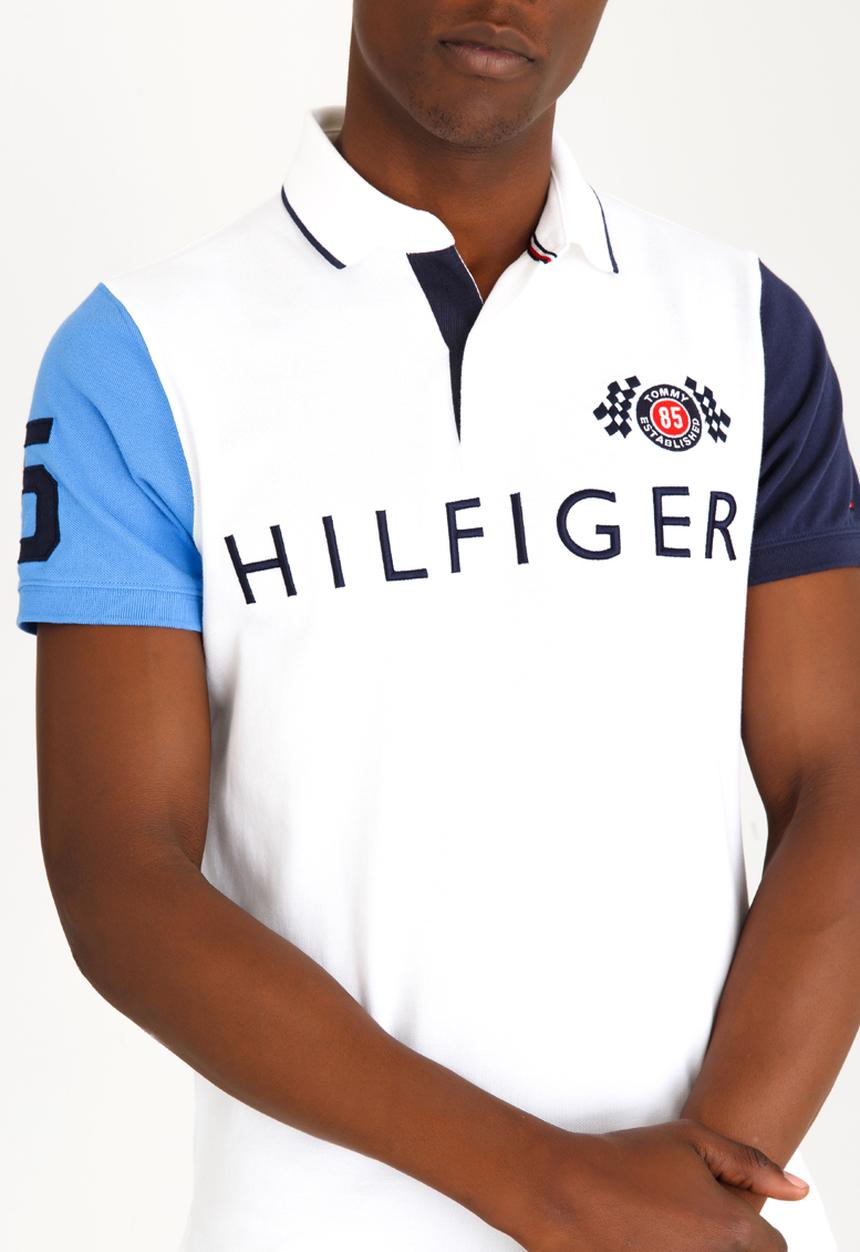 Tommy Hilfiger - Colour Block Badge Slim Polo White