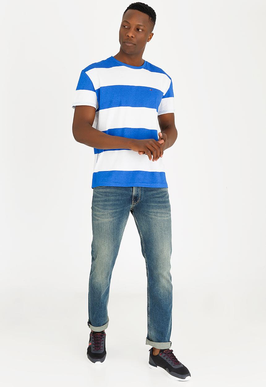 Tommy Hilfiger - Race Stripe Tee Blue and White