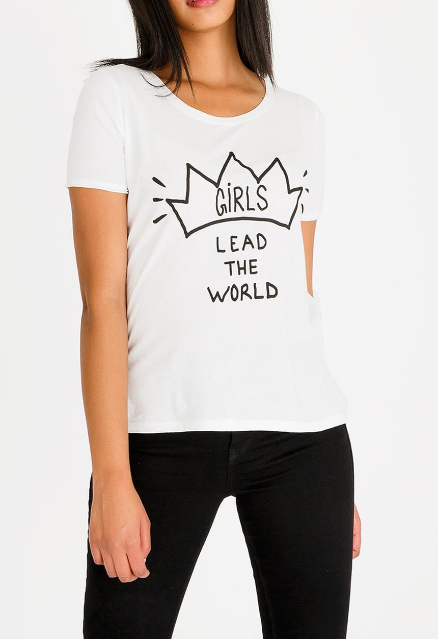 ONLY - Printed Crown T-shirt Off White