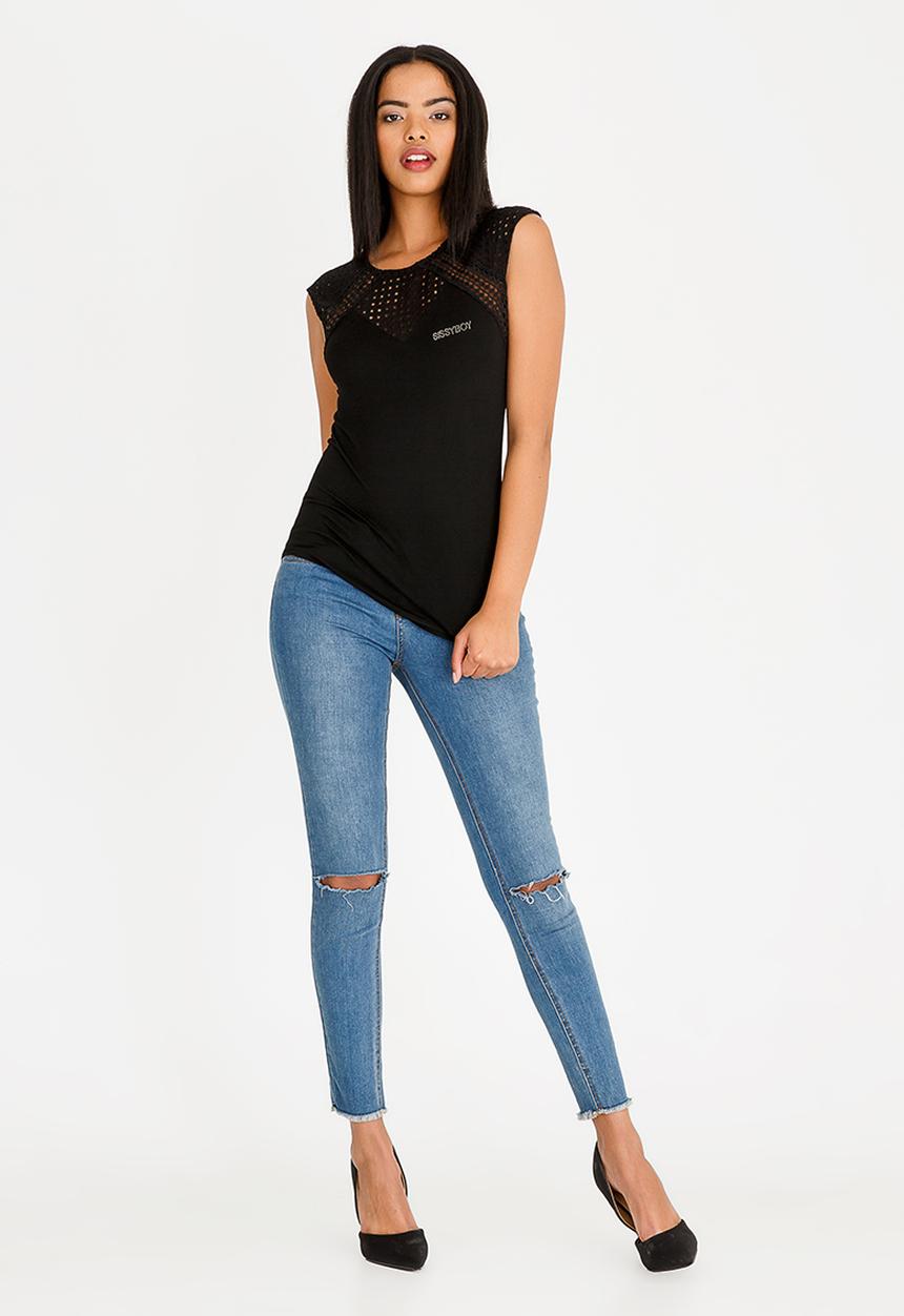 SISSY BOY - Raglia One Up Top Black