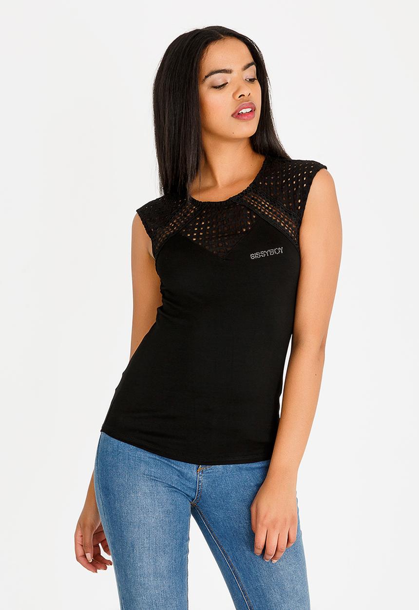 SISSY BOY - Raglia One Up Top Black
